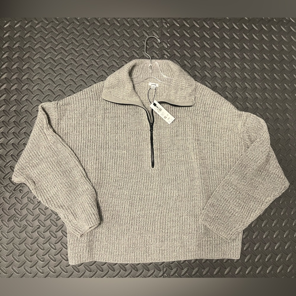 Garage Women's Grey 1/4 Zip Sweater